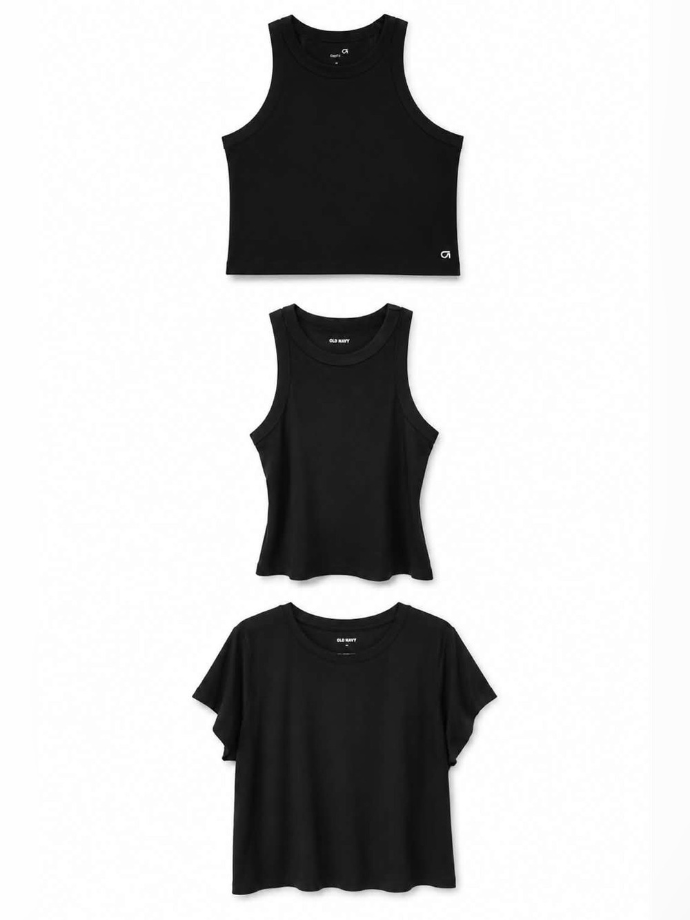 Old Navy/GAP 3 Piece Black Tank & Tee Bundle – Size XL GUC